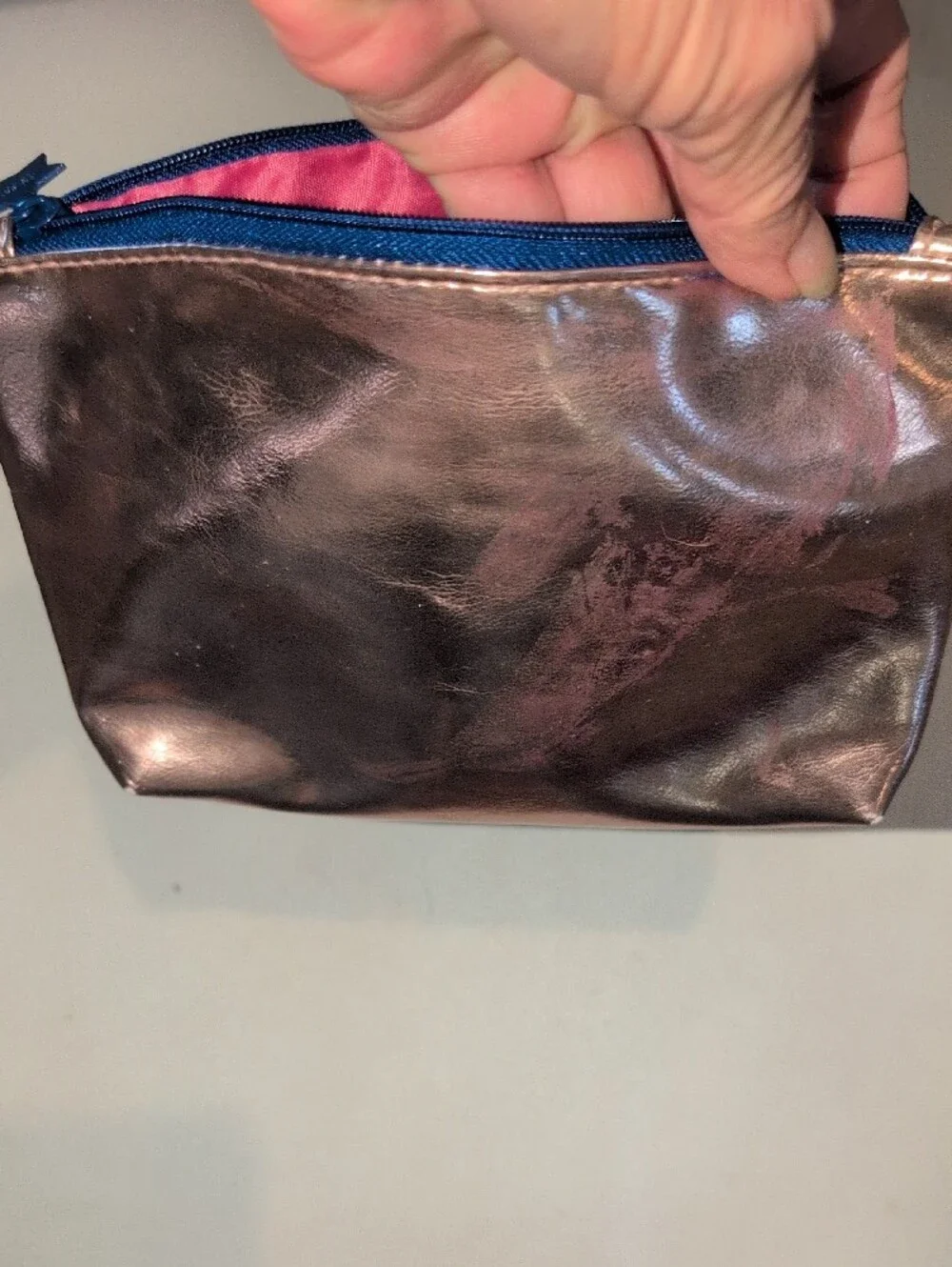Ipsy- Rose Gold Metallic Cosmetic Pouch